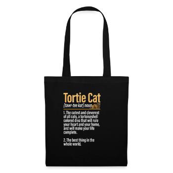 Schildpatt Katze Tortoiseshell Cat Tortie - Stoffbeutel - Schwarz - Vorne