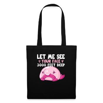 Costume de Blobfish - Visage de poisson Blob laid - - Sac en tissu - noir - Devant