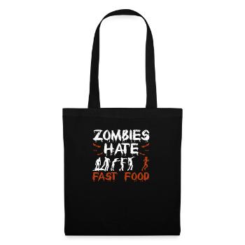 Zombies Hate Fast Food Funny Halloween Runners - Tote Bag - black - Front