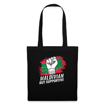 Pas maldivien mais favorable au drapeau des Maldives - Sac en tissu - noir - Devant