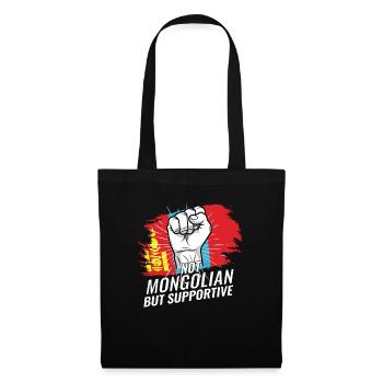 Pas mongol mais soutien au drapeau mongol - Sac en tissu - noir - Devant