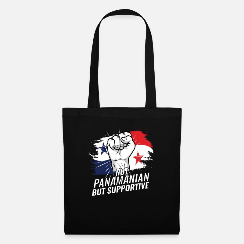 Not Panamanian But Supportive Panama Flag Country - Stoffbeutel - Schwarz