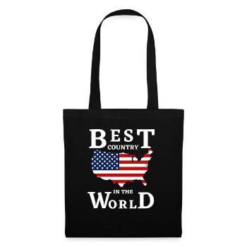 Meilleur pays du monde Drapeau américain patriotique - Sac en tissu - noir - Devant