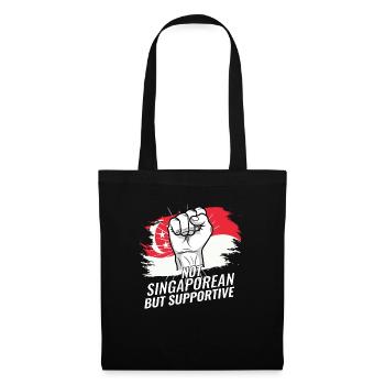 Pas Singapourien mais favorable au drapeau de Singapour - Sac en tissu - noir - Devant