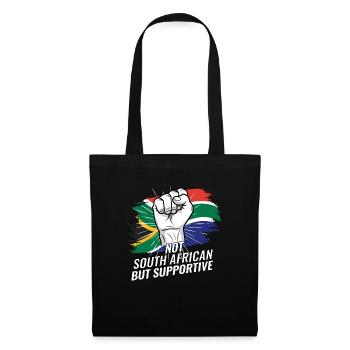 Not South African But Supportive South Africa - Stoffbeutel - Schwarz - Vorne