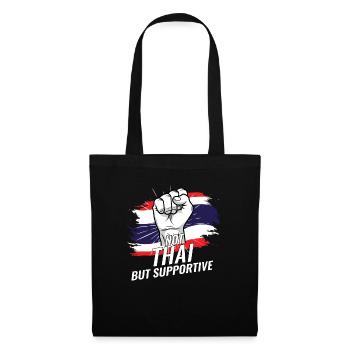 Not Thai But Supportive Thailand Flag Country - Tote Bag - black - Front