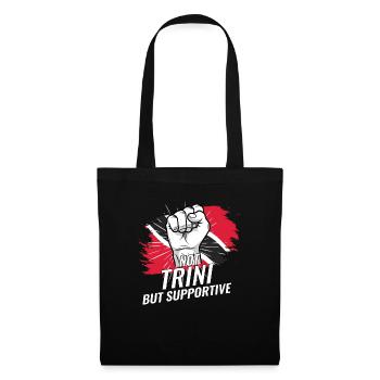 Pas Trini mais un pays de soutien à Trinidad Flag - Sac en tissu - noir - Devant