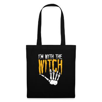 Je suis avec le mari du couple drôle de sorcière - Sac en tissu - noir - Devant