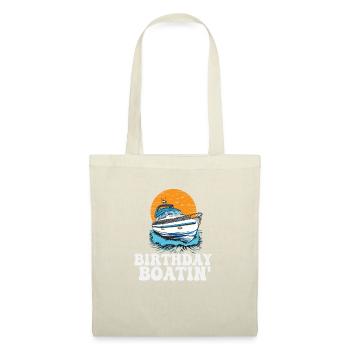 Pontoon Queen King Birthday Boatin Motorboat - Stoffbeutel - Natur - Vorne