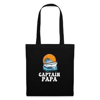Captain Papa Pontoon King Motorboat Owner - Tote Bag - black - Front