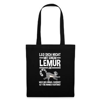 Lemur - Stoffbeutel - Schwarz - Vorne