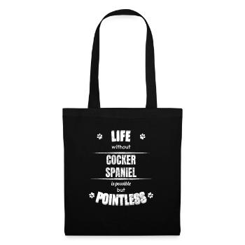 Life is possible but pointless - Cocker Spaniel - Tote Bag - black - Front