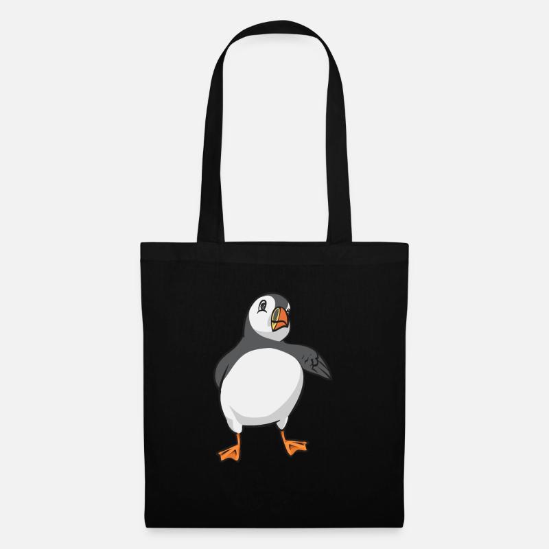 macareux macareux moines oiseaux Lunde - Sac en tissu - noir