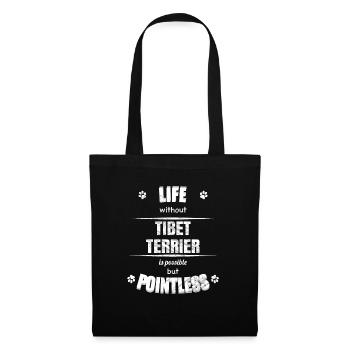 La vie est possible mais inutile - Tibetan Terrier - Sac en tissu - noir - Devant