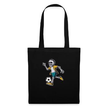 Skeleton Soccer drôle Halloween Sports Player - Sac en tissu - noir - Devant