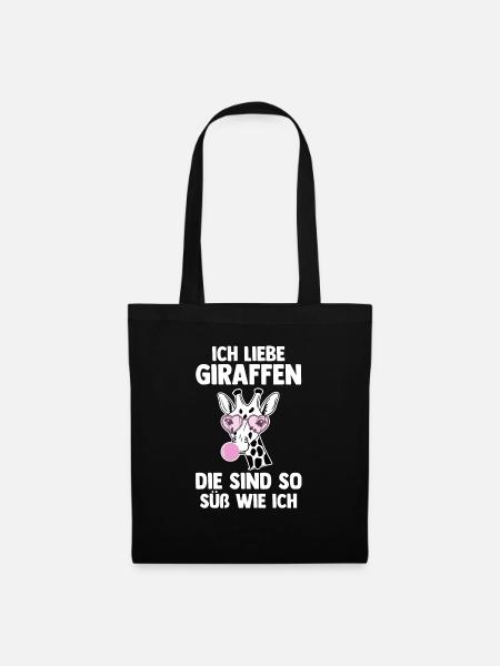 Giraffe Giraffen - Stoffbeutel - Schwarz