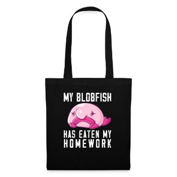 Costume de Blobfish - Visage de poisson Blob laid - - Sac en tissu - noir - Devant