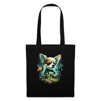 Chihuahua | Jeu Vidéo Amusant Gamer Comic Chien - Sac en tissu - noir - Devant