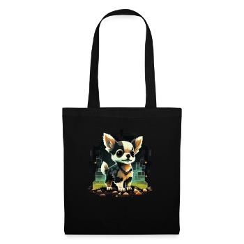 Chihuahua | Jeu Vidéo Amusant Gamer Comic Chien - Sac en tissu - noir - Devant