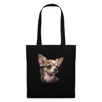 Chihuahua | Pink Jolie Rose Maman Femme ignon - Sac en tissu - noir - Devant