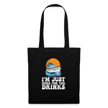 À Just Here For The Drinks Funny Motorboat - Sac en tissu - noir - Devant