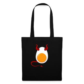 Lustige Halloween Teufel Ei Essen Liebhaber Spooky - Stoffbeutel - Schwarz - Vorne