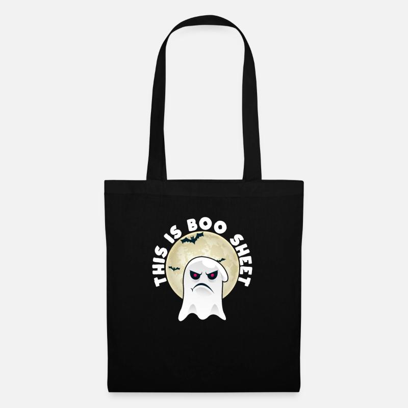 This Is Boo Sheet Ghost Funny Halloween Spooky - Stoffbeutel - Schwarz