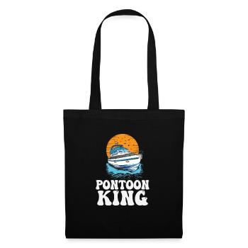 Pontoon King Father's Day Motorboating Pontooning - Stoffbeutel - Schwarz - Vorne