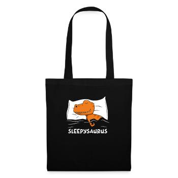 Sleepy Saurus Dinosaurier Schlafshirt - Stoffbeutel - Schwarz - Vorne