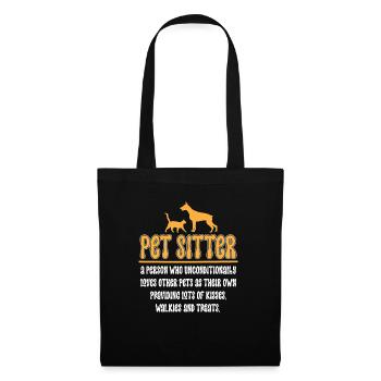 Pet Sitting Cat Dog Pet Sitter - Tote Bag - black - Front