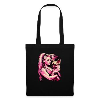 Pink Chihuahua | Fitness Girl Gym Sport Dumbbell - Tote Bag - black - Front