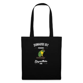 Ziegensittich I Laufsittich Motiv für Vogel Halter - Stoffbeutel - Schwarz - Vorne