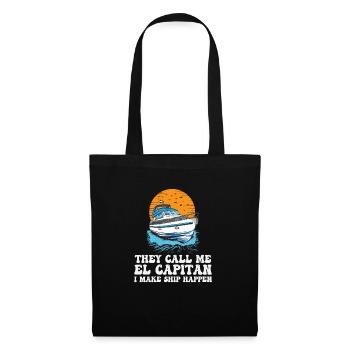 Ils m’appellent El Capitan Je fais du navire drôle - Sac en tissu - noir - Devant
