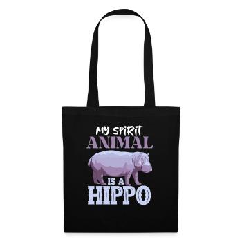 Hippopotame Maman Mon animal spirituel est un hippopotame - Sac en tissu - noir - Devant