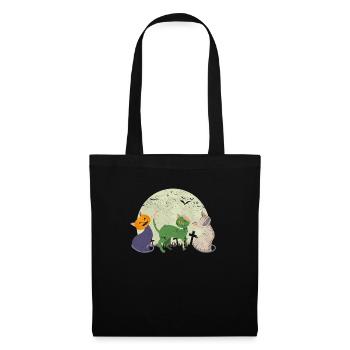 Citrouille Maman Zombie Monstre Chats Noirs - Sac en tissu - noir - Devant
