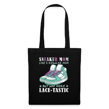 « Sneaker Mom » Chaussure Drôle - Sac en tissu - noir - Devant