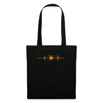 Pumpkin Heartbeat Drôle Halloween Love Pumpkins - Sac en tissu - noir - Devant