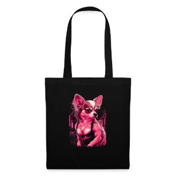 Pink Chihuahua | Fitness Girl Gym Sport Dumbbell - Tote Bag - black - Front