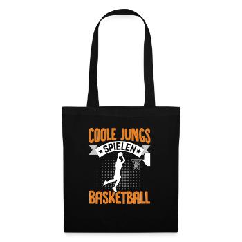Coole Jungs spielen Basketball Geschenkidee - Stoffbeutel - Schwarz - Vorne