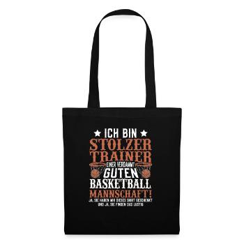 Trainer Geschenkidee Basketball Mannschaft - Stoffbeutel - Schwarz - Vorne