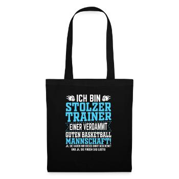Basketball Trainer Mannschaft Geschenk - Stoffbeutel - Schwarz - Vorne