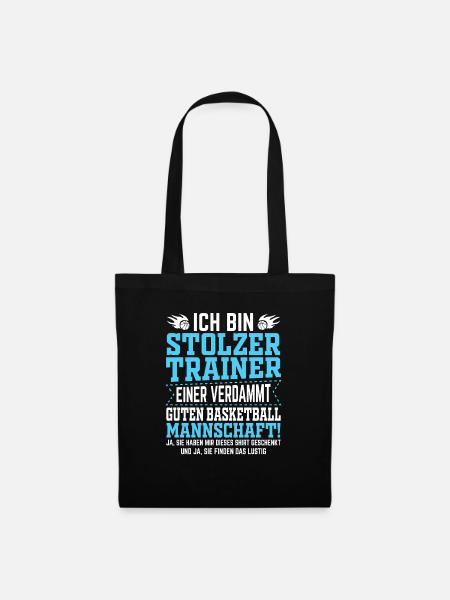 Basketball Trainer Mannschaft Geschenk - Stoffbeutel - Schwarz