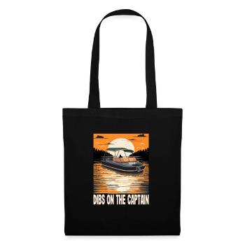 Dibs On The Captain Pontoon Queen Motorboating - Tote Bag - black - Front