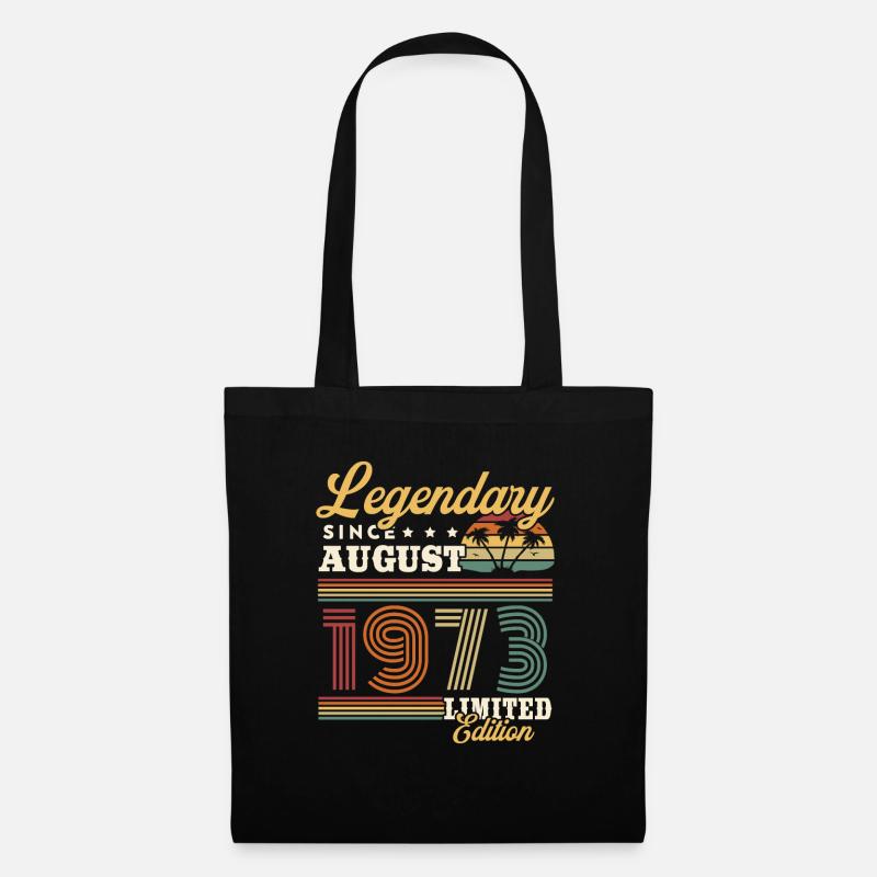 Legendär seit August 1973 Retro Vintage Geschenk - Stoffbeutel - Schwarz