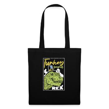 Turquie Saurus T Rex Thanksgiving Day Pèlerin Dino - Sac en tissu - noir - Devant