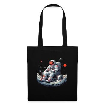 Comical Astronaut Sitting on the Moon - Tote Bag - black - Front