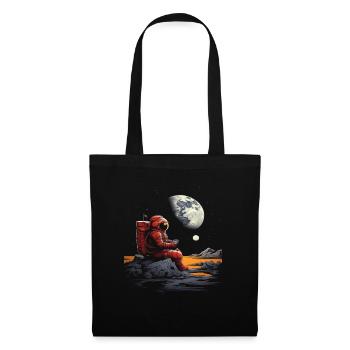 Astronaut Setting Looking at the Moon - Tote Bag - black - Front
