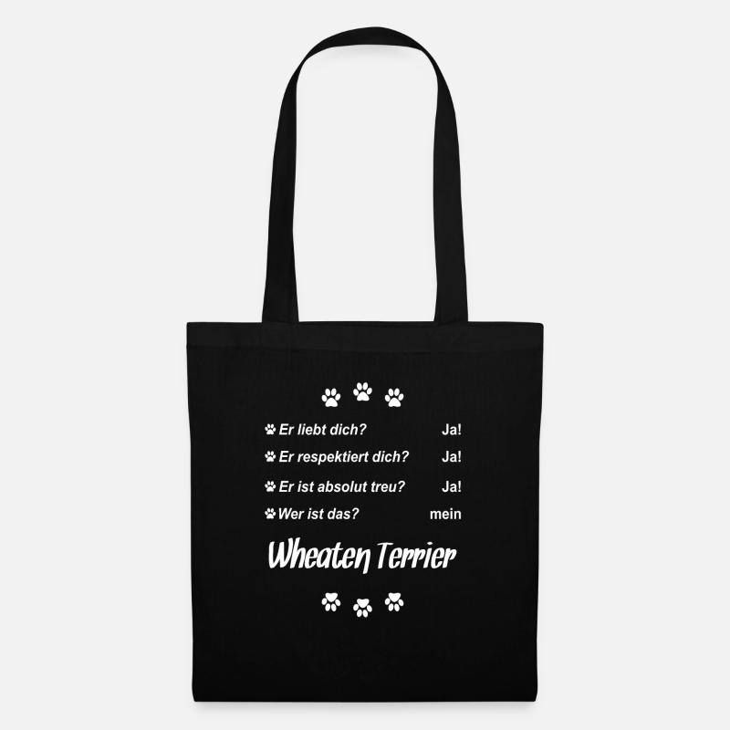 Er liebt Dich. Wer ist das? Mein - Wheaten Terrier - Stoffbeutel - Schwarz