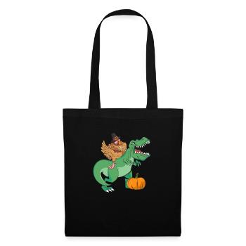 Thanksgiving Day T Rex Dabbing Türkei lustig Dinos - Stoffbeutel - Schwarz - Vorne
