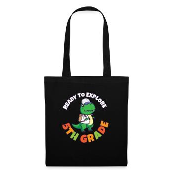 Le premier jour de la journée d’école prêt à explorer le 5ème - Sac en tissu - noir - Devant